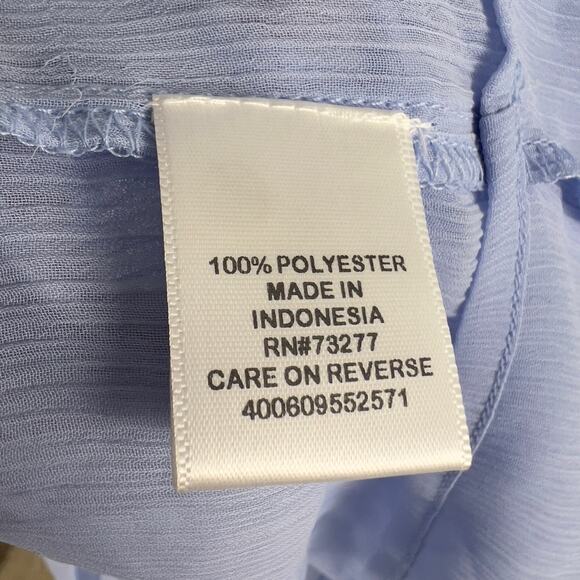 Elle women's size Large semi sheer light blue soft girl blouse #2500 - Picture 8 of 8